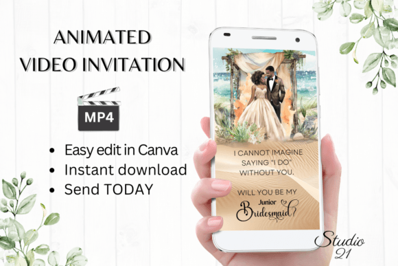 Beach Junior Bridesmaid W3800JM Digital Invite