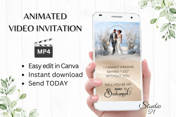 Beach Junior Bridesmaid W3807JM: A Stylish Digital Invitation