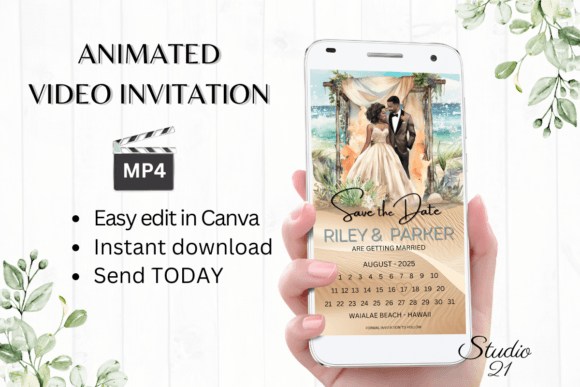 Beach Wedding Save the Date W2800B: A Digital Video Invitation Guide