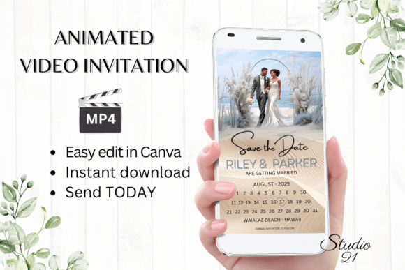 Beach Wedding Save the Date W2807B: A Practical Review of the Digital Template