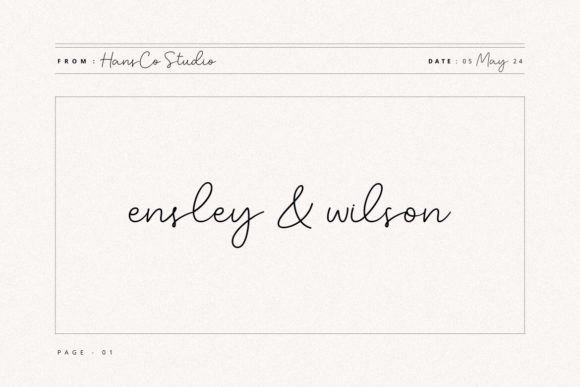 Ensley Wilson: A Modern Handwritten Font for Authentic Design