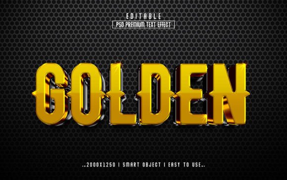 Golden 3D Editable PSD Text Style Guide