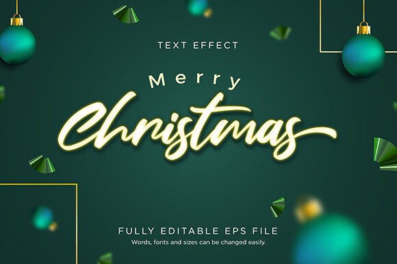 Green Merry Christmas Text Effect Font: A Versatile Design Solution for the Holidays