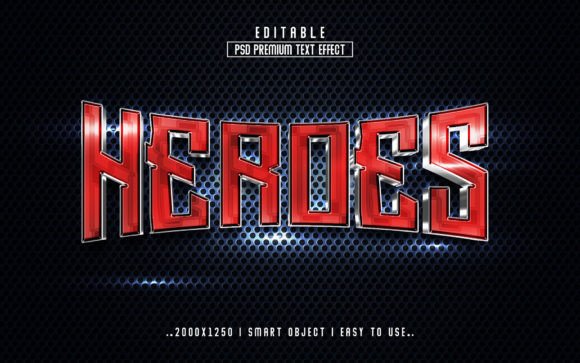 Herose 3D Editable PSD Text Style