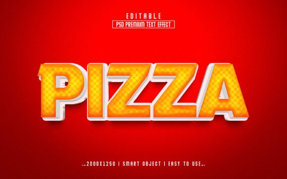 Pizza Editable 3D Text Effect Style